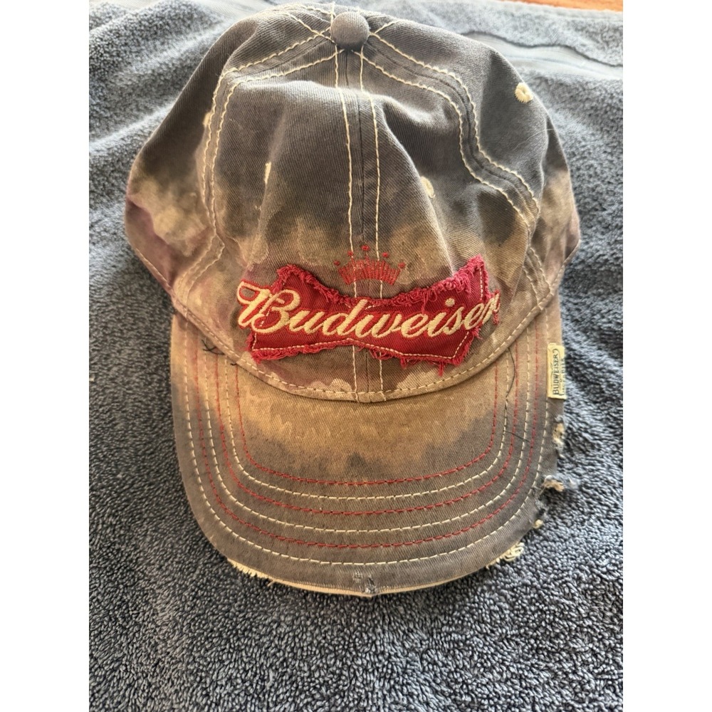 y2k Budweiser beer 2008 distressed hat cap adjustable back
